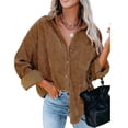 thumbnail image 2 of Tops Casuales Para Mujer, Blusa De Manga Larga Versátil Con Bolsillo Con Botones Para El Trabajo Para Ir De Compras Para Mujer ANGGREK Otros, 2 of 4