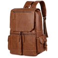 thumbnail image 1 of Bolso vintage para hombre, mochila de piel sintética para hombre, mochila de viaje de gran capacidad, bolso para ordenador, mochila doble, 1 of 5