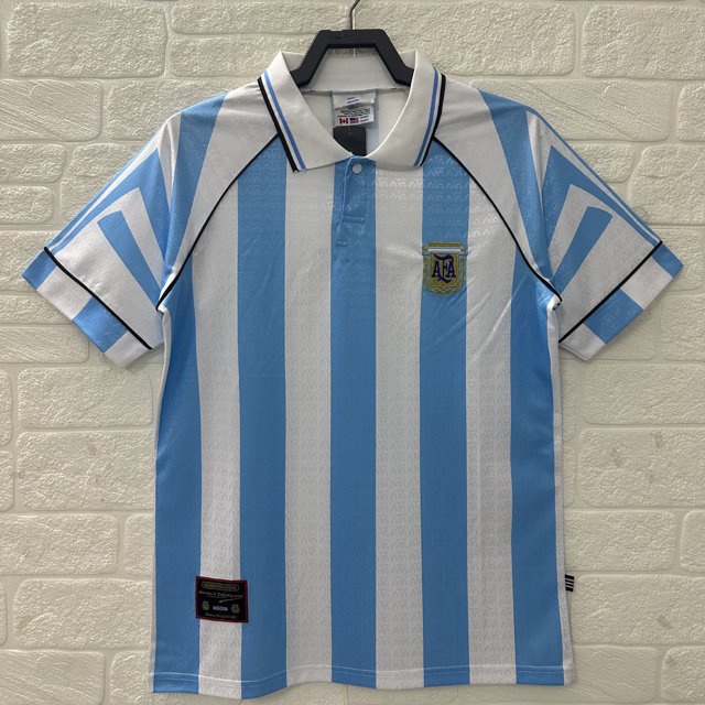 1996 Retro Argentina Home Football Classic Jersey