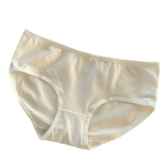 Kvture Women Underwear Bikini Cotton Panties Mid Waist Panties Cheeky Hipster Full Coverage Comfortable Briefs XL White Panties