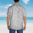 thumbnail image 6 of Goofa Silver Mosaic Hawaiian Shirt for Men, Unisex Summer Beach Casual Short Sleeve Button Down Shirts,Aloha Tropical Floral print shirt-Large, 6 of 9