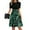 70# Dark Green, variant on UoCefik Womens Plus Size Summer Dresses Elegant Floral Print Mini Dresses with Belt Short Sleeve Empire Waist Party Flowy Keen Length Dress White XXL