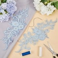 thumbnail image 5 of 2Pcs 3D Beaded Lace Applique Pearl Flower Embroidery Bridal Lace Sew on Patches Tulle Floral Net Gauze Fabric Decal Mesh Trim, 5 of 6