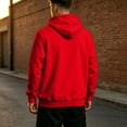 thumbnail image 4 of HAJWOH Men's Hoodie Long Sleeve Hooded Collar Sweatshirt Drawstring Kangaroo Pockets Athletic Pullover, 4 of 5