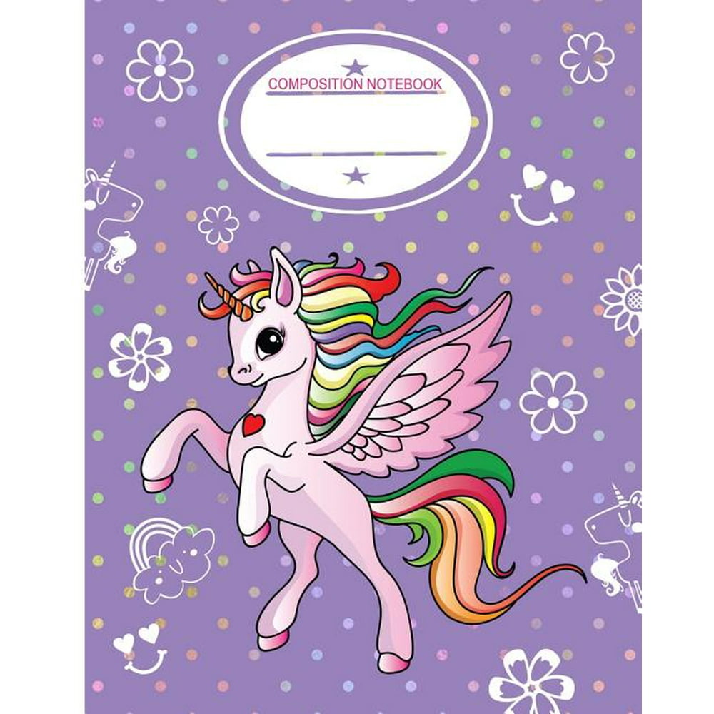 Composition Notebook Unicorn Primary School Wide Ruled Interior