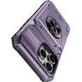 thumbnail image 2 of Case for iPhone 16 Pro,TPU+PC [Built-in Magnetic Kickstand] with Card Holder Dual-Layer Design Heavy Duty Shockproof Protection Phone Case for iPhone 16 Pro,6.3 Inch 2024 (Purple), 2 of 11