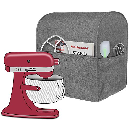 Black, Fits for 6-8 Quart Easy Cleaning ,Can Ironable Stand Mixer Dust Cover with 3 Pockets Compatible with KitchenAid Tilt Head Black, Fits for 6-8 Quart Easy Cleaning ,Can Ironable Stand Mixer Dust Cover with 3 Pockets Compatible with KitchenAid Tilt Head