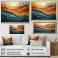 thumbnail image 4 of Designart "Coral Blue Bold Mountains Landscape" Modern Floater Framed Canvas Wall Art, 4 of 7