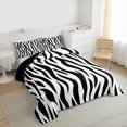thumbnail image 3 of Homewish Geometric Waves Lines Bedding Comforter Set,Zebra Pattern Stripes Twin Comforter Sets,White Black Bedding Set For Boys Kids,Ultra Soft Home Decor Reversible,2 Pieces, 3 of 8