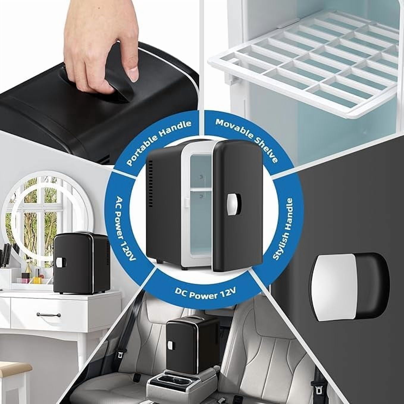 Compact Refrigerator, Portable  Fridge with 4L Capacity for Bedroom Car Office Dorm