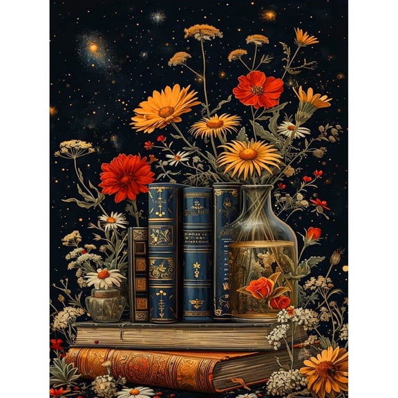 CSZPPQAF 5D DIY Diamond Art Kits for Adults Beginners,Book Diamond Painting kits of Full Round Drill,Home Wall Decor 11.8x15.8in.