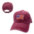 thumbnail image 6 of Empire Cove Washed USA Flag Cotton Baseball Dad Caps Patriotic Hats Vintage Burgundy, 6 of 6