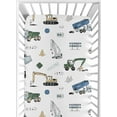 thumbnail image 2 of Sweet Jojo Designs Construction Truck Green Blue Grey Fitted Crib Sheets 2 Piece Set, 2 of 6