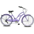 thumbnail image 5 of WonderWheels 26" Beach Cruiser Coaster Brake Stainless Steel Spokes One Piece Crank Alloy Orange Rims 36H W/ Fenders - Purple, 5 of 6