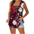 thumbnail image 2 of Yghzkop Womens Tank Tops Summer Flower Print Casual Loose Fit Tops Square Neck Trendy Sleeveless Tees Lightweight Quick-Dry T Shirt Basic Cute Tops Clothes Outfits, 2 of 6