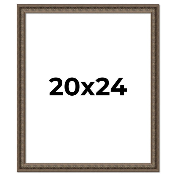 20x24 Ornate Brown Real Wood Picture Frame Width 1.5 Inches | Interior Frame Depth 0.5 Inches |