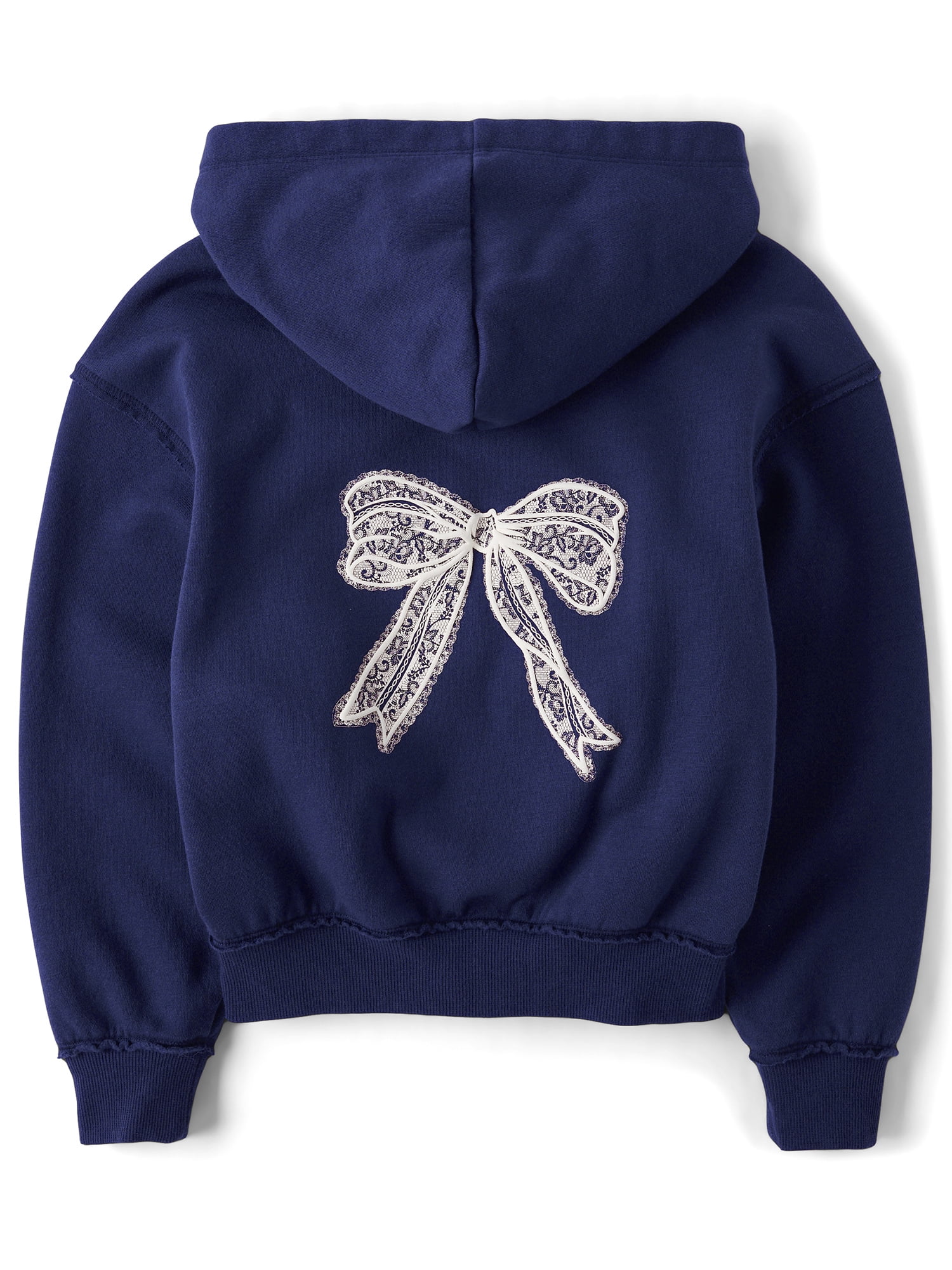 The Children's Place Girls Oversized Puff Print Bow Pullover Fleece Hoodie, Sizes XS-XXL