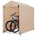 thumbnail image 1 of Yiwa Outdoor Bike Storage Unit Holds 1-2 Bikes Securely With a Tough 420d Waterproof Cover, Strong Steel Frame, Uv Protection, And a Space-Saving Triangular Roof, Perfect For Your Garden, Yard, 1 of 8