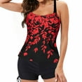 thumbnail image 1 of Maillots de Bain Grande Taille pour Femmes 2 Pcs Tankini Robe de Bain avec Short Taille Basse, 1 of 8