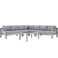 thumbnail image 1 of Modway Shore Sectionnel de Mobilier de Patio Extérieur en Aluminium, 6 Pcs, 1 of 8