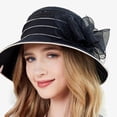thumbnail image 7 of Hfolob Sun Hats For Women Ladies Dress Hat Wide Leaf Flower Bridal Shower Hat Sun Hat Beach Hat Breathable, 7 of 7