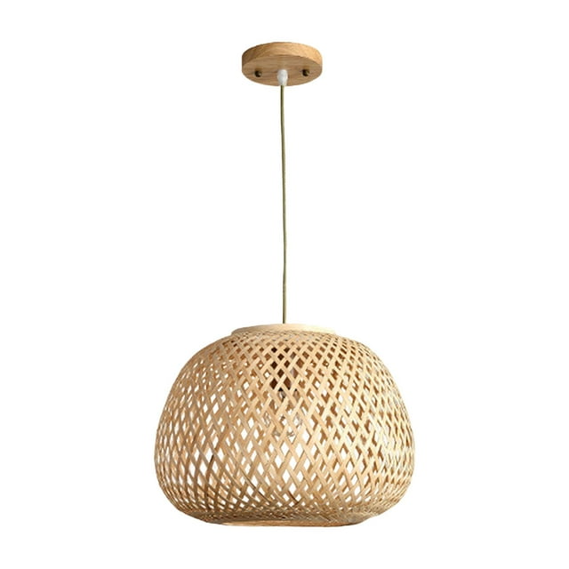 Lámpara Colgante Tejida de Bambú de Estilo Rústico, Lámpara de de Techo, Pantalla para Cocina, Bar, Comedor, Decoración de Apartamento Yuyangstore Colgante de luz