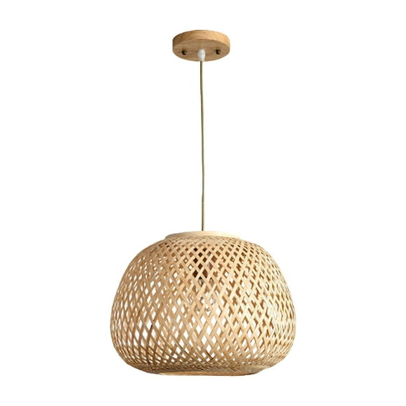 Lámpara Colgante de Bambú Tejida a Mano de Estilo Japonés, Cubierta de Luz Colgante, Pantalla Decorativa para Restaurante, Dormitorio, Sala de Estar Zulema Colgante de luz