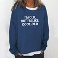 thumbnail image 2 of IROINNID Women's Long Sleeve Sweatshirt Round Neck Mid-Length Print Loose Oversized Funny Text Letter n Single Sweatshirt Tops Pullover, Blue, 2 of 5