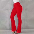 thumbnail image 4 of Jeans for Women Casual High Waist Pockets Classic Denim Daily Loose Trendy Delicate Durable Red Pants Sizes 3XL, 4 of 5