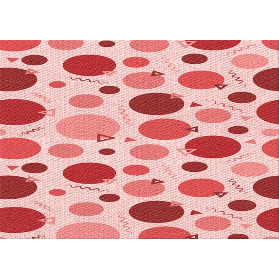 Ahgly Company Indoor Rectangle Patterned Deep Rose Pink Area Rugs, 5' x 7'