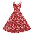 thumbnail image 1 of TJAZFJPA Robes d'Été Canada Robes Vintage pour Femmes Sans Manches Longueur Genou Rétro Ligne A Évasée Swing Formelle Bal Fête Robe Robe en Chiffon pour Femmes Robe Charleston, 1 of 3