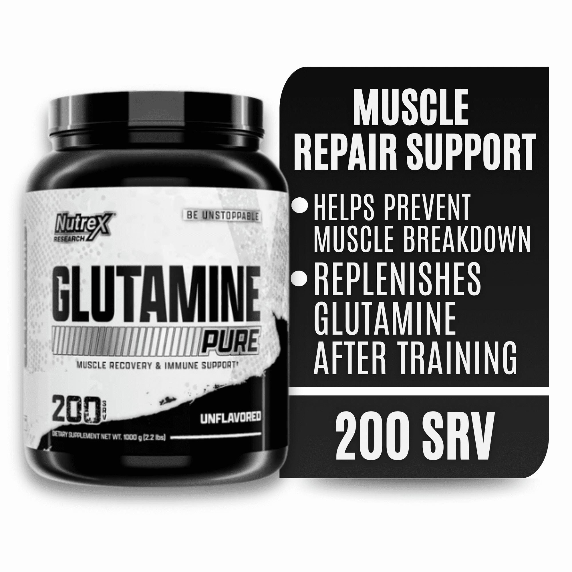 Nutrex Research Pure Glutamine Post Workout Recovery L-Glutamine Powder 1000g