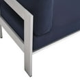 thumbnail image 4 of Ergode Shore Sunbrella Fabric Aluminum Outdoor Patio Armless Chair - Silver Navy, 4 of 5