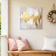 thumbnail image 6 of Canvas Wall Art, Gold Grey Framed Canvas Prints for Bathroom Desk, Abstract Contemporary Square Graffiti Smear Art Small Gallery Wrapped Wall Decor for Home Office, Gifts, 8"x8" Ship Next Day, 6 of 9