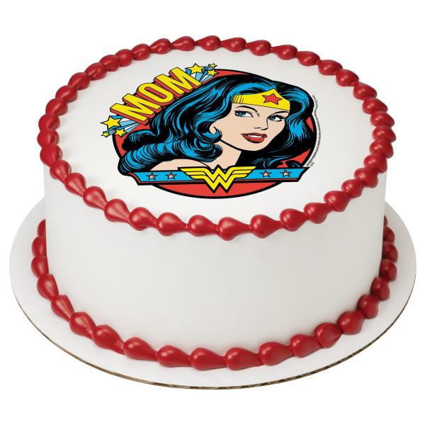 Wonder Woman Amazing Mom! Edible Cake Topper Image - Walmart.com