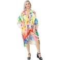 thumbnail image 4 of HAPPY BAY Women's Button Boyfriend Beach Kimono Duster Cardigan 3X-4X 2941, 4 of 5