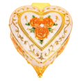 thumbnail image 1 of Heart-shaped jewelry box, soft velvet lining, vintage storage box for earrings, necklaces and bracelets, gold and white, 1 of 4