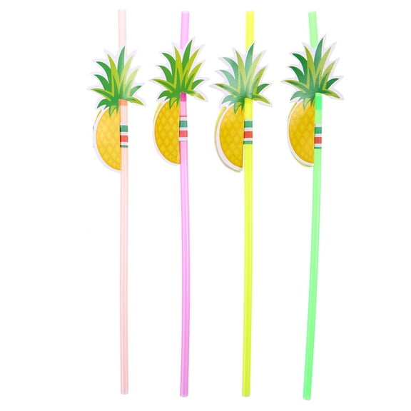 FRCOLOR 30pcs Honeycomb Pineapple Party Straw Hawaii Holiday Party Decoration Drinking Straws Party Supplies (Random Color)