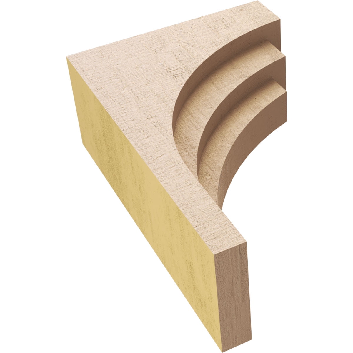 3"W x 6"D x 9"H Classic Rockford Rough Cedar Woodgrain TimberThane Corbel, Primed Tan