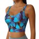 thumbnail image 2 of Balery Blue Butterflies Sujetadores deportivos con espalda cruzada para mujer, acolchados, sin costuras, de alto impacto, ideales para yoga, gimnasio, entrenamiento y fitness.-, 2 of 8