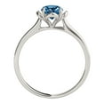 thumbnail image 4 of Mauli Jewels Engagement Rings for Women 0.35 Carat Halo Blue Diamond Engagement Wedding Ring Crafted 4-prong 10K Solid White Gold, 4 of 7