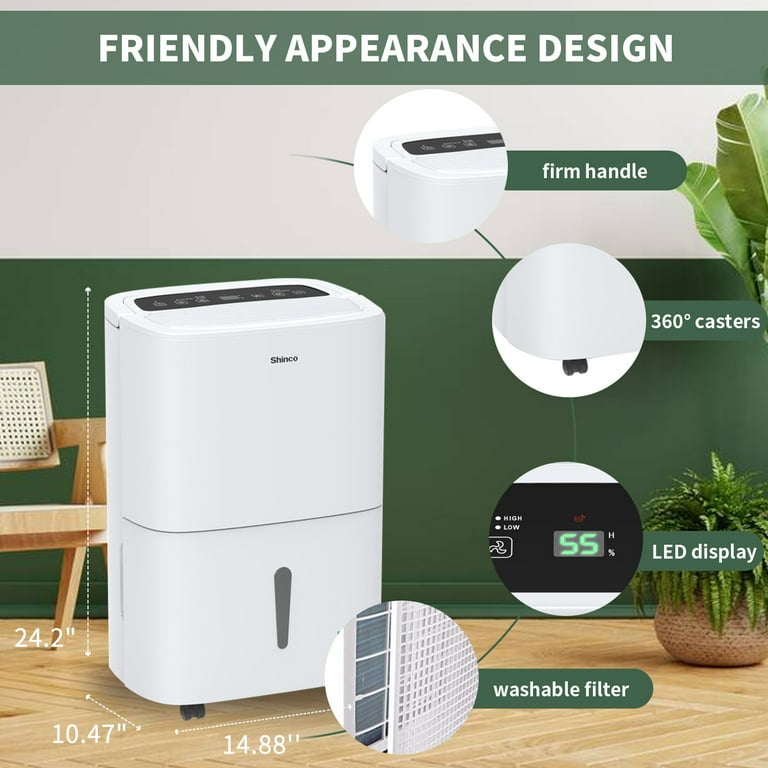 洗濯機 pocopocopocorin Shinco 7,000 Sq.Ft Energy Star Dehumidifier with Pump, Ideal