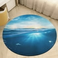 thumbnail image 4 of Bright Sunshine Through Deep Blue Sea Washable Round Rug -Circle Area Rugs for Nursery Bedroom, Vintage Non Slip Non Shedding Low Pile Carpet for Living Room Coffee Table Entryway, 4 of 6