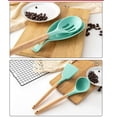 thumbnail image 3 of Mint Green Kitchen Utensil Non-Stick Wood Handle Cooking Utensil Premium Silicone Material Baking Spatula Spoon Kitchen Supplies, 3 of 3
