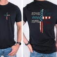 thumbnail image 3 of Stand For The Flag Kneel For The Cross 4th of July Shirt, 2 Sided Patriotic Christian Graphic Tee for Women, 3 of 7
