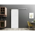 thumbnail image 3 of Sturdy Barn Door 42 x 96 inches | Planum 0990 Painted White | Stainless Steel 8FT Rail Hangers Heavy Set | Solid Panel Interior Doors, 3 of 6