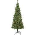 thumbnail image 6 of National Tree Company 7.5 ft. Pre-Lit Artificial Linden Spruce Slim Christmas Tree, Green, Warm White Lights, LED, Includes Stand, 6 of 7