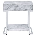 thumbnail image 2 of ACME Wither Rectangular Accent Table in White and Chrome, 2 of 8