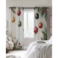 thumbnail image 2 of Christmas Black Out Curtains 63 Inch Long, Room Darkening Draperies Curtains Panels, Winter Colorful Xmas Balls Star Pine Needles Thermal Insulated Curtain for Bedroom Living Room 52"x63" 2 Panels, 2 of 8