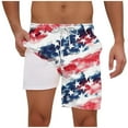 thumbnail image 2 of Jjayotai Mens George Shorts, Men's Independence Day Printed Shorts, Beach Shorts Lined Shorts with Compression Liner Pocket Elastic Waist Drawstring, 2 of 5